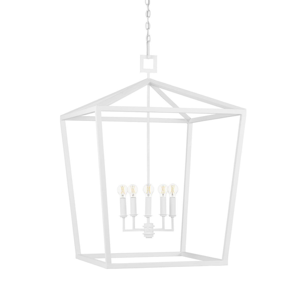 Currey and Company - 9000-0980 - Four Light Chandelier - Denison Collection - Gesso White
