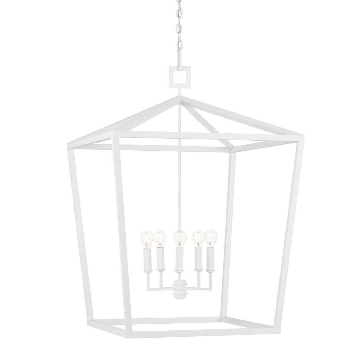 Currey and Company - 9000-0980 - Four Light Chandelier - Denison Collection - Gesso White