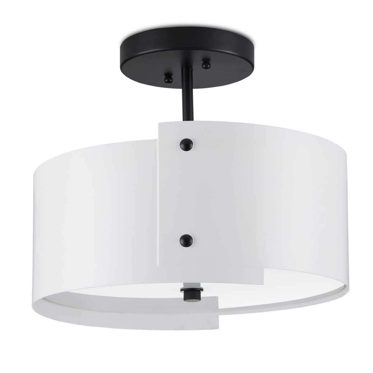 Currey and Company - 9000-0982 - LED Semi-Flush Mount - Ritsu - Sugar White/Satin Black