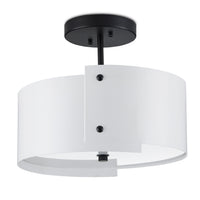 Currey and Company - 9000-0982 - LED Semi-Flush Mount - Ritsu - Sugar White/Satin Black