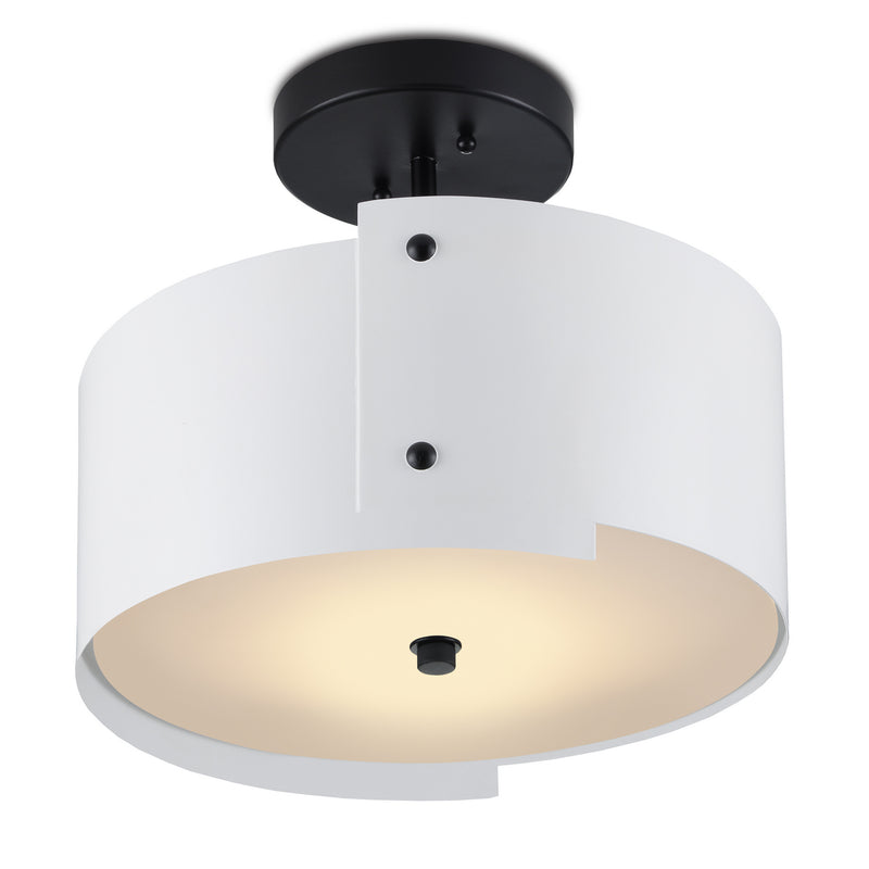 Currey and Company - 9000-0982 - LED Semi-Flush Mount - Ritsu - Sugar White/Satin Black