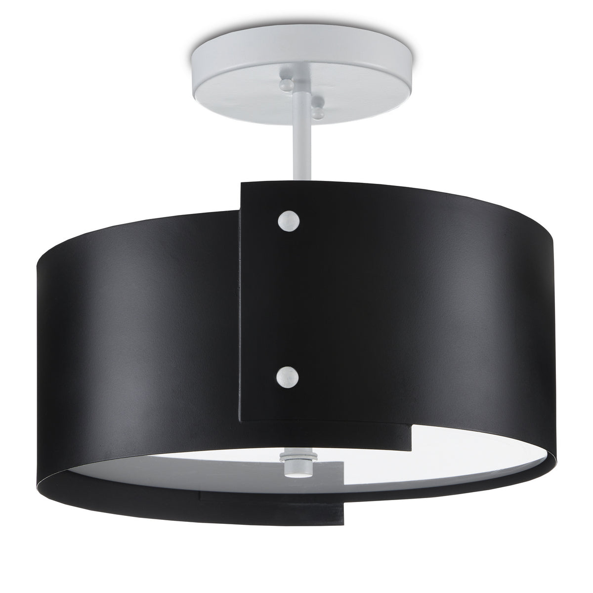 Currey and Company - 9000-0983 - LED Semi-Flush Mount - Ritsu - Blacksmith/Sugar White