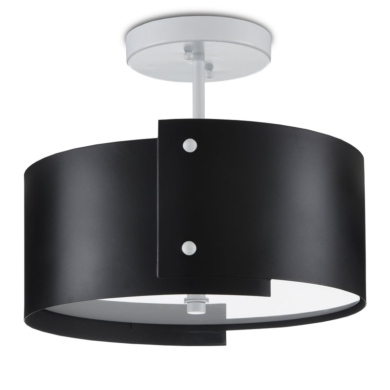 Currey and Company - 9000-0983 - LED Semi-Flush Mount - Ritsu - Blacksmith/Sugar White
