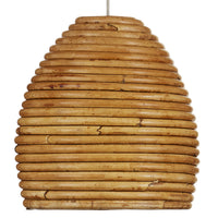 Currey and Company Seven Light Pendant from the Beehive collection in Natural Rattan/Silver finish