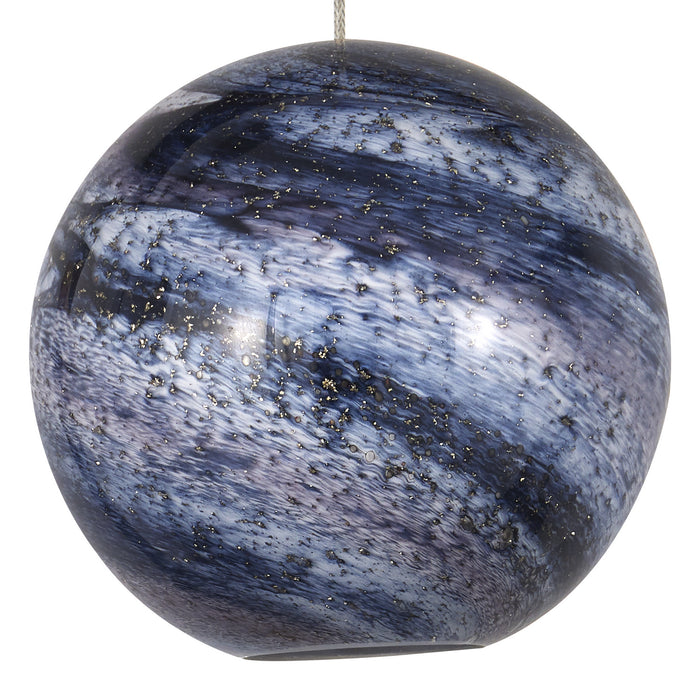 Currey and Company 30 Light Pendant from the Palatino collection in Blue Marbeled/Silver finish