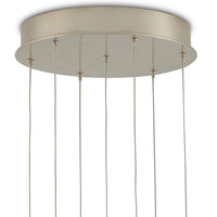 Currey and Company - 9000-1014 - Seven Light Pendant - Pathos Collection - Antique Silver/Antique Gold/Matte Charcoal