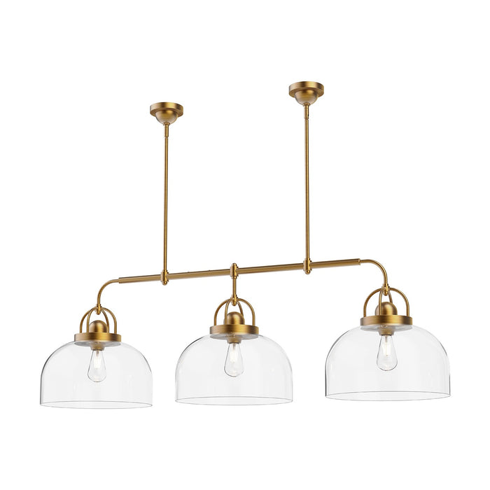 Alora Three Light Linear Pendant from the Lancaster collection in Aged Gold|Chrome|Matte Black finish