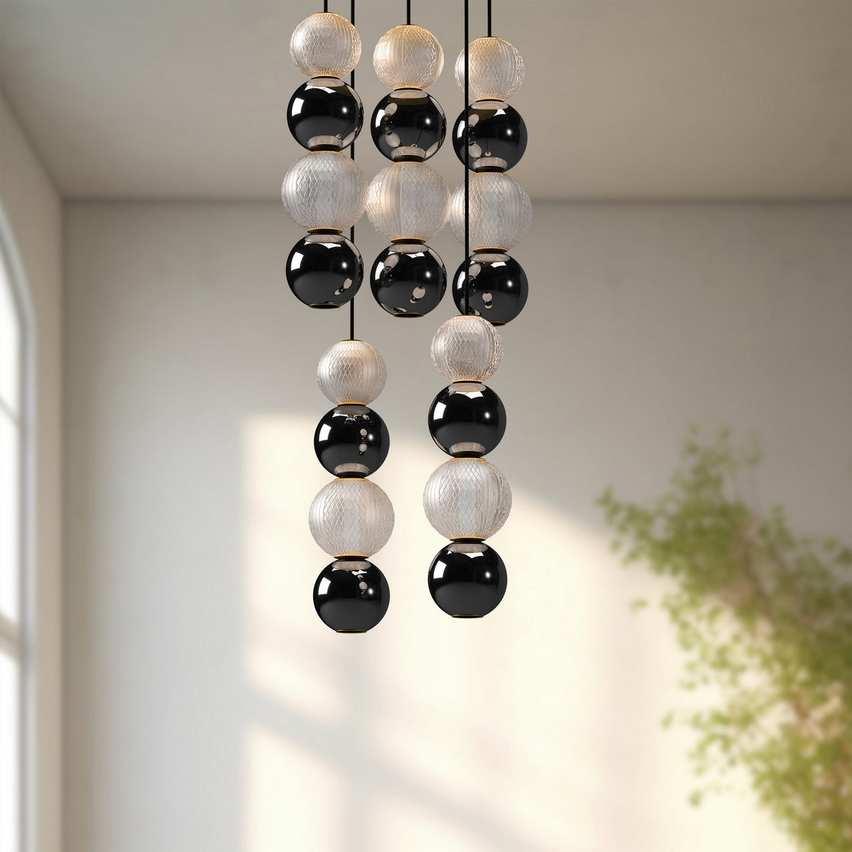 Alora - MP321805NB - LED Pendant - Onyx - Natural Brass