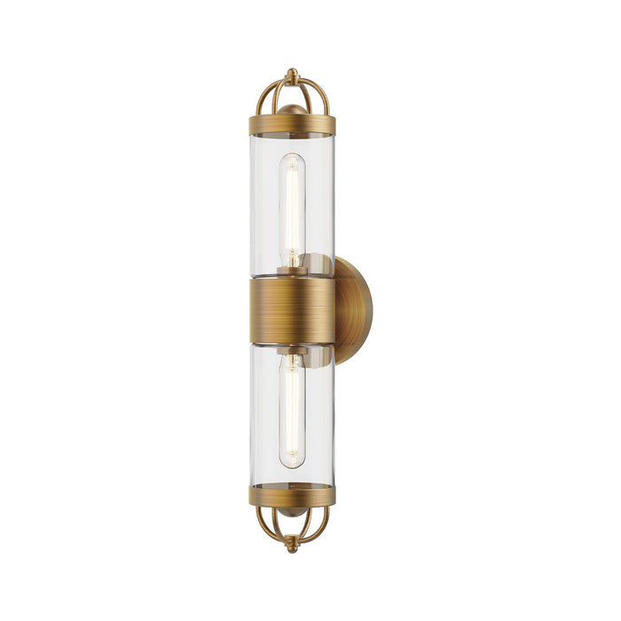 Alora Two Light Wall Sconce from the Lancaster collection in Aged Gold|Chrome|Matte Black finish