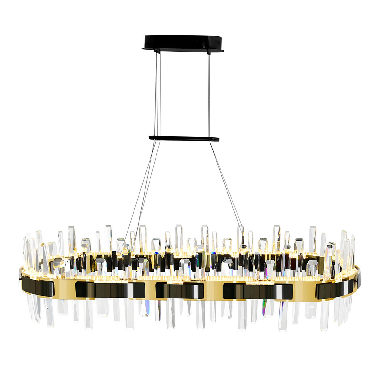 CWI Lighting - 1592P43-612-RC - LED Chandelier - Aya - Pearl Black & Titanium Gold