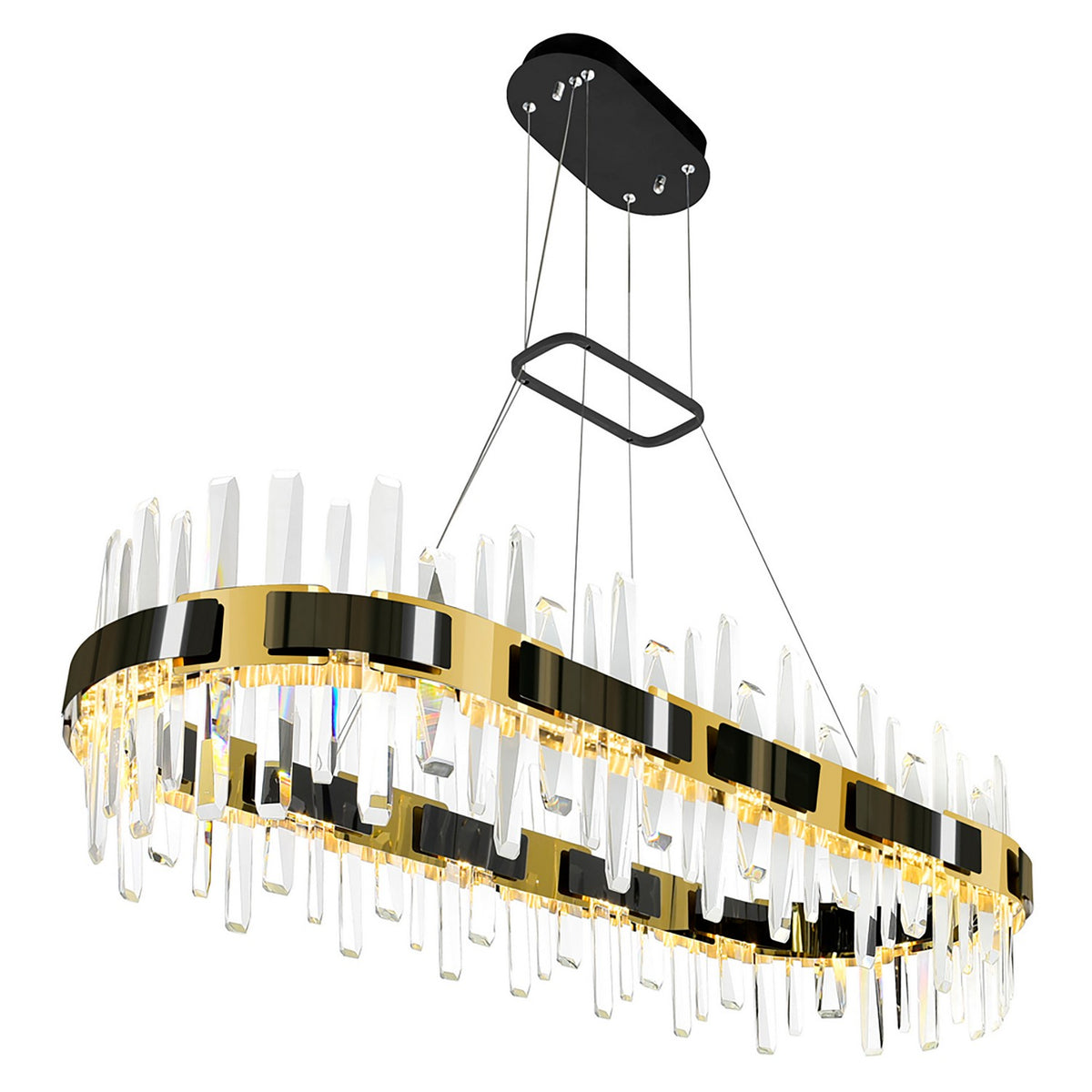 CWI Lighting - 1592P43-612-RC - LED Chandelier - Aya - Pearl Black & Titanium Gold