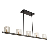 Artcraft Five Light Island Pendant from the Salinas collection in Black and Brass finish