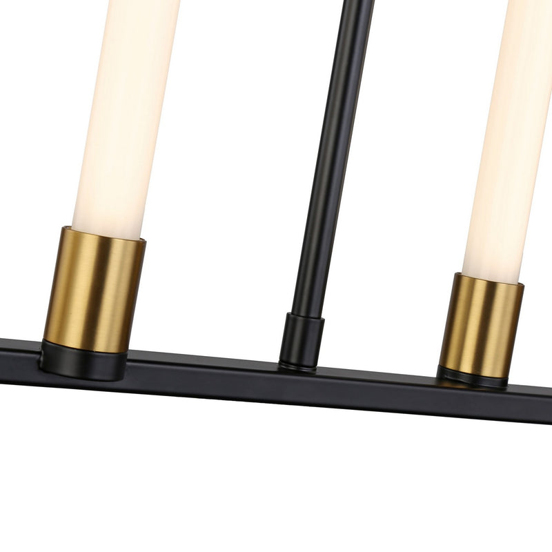 Artcraft LED Island Pendant from the Infiniti collection in Matte Black & Brass finish