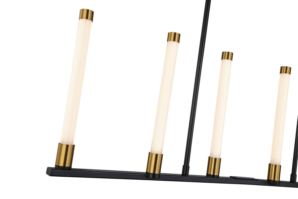 Artcraft LED Island Pendant from the Infiniti collection in Matte Black & Brass finish