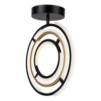 Artcraft LED Semi-Flush Mount from the Trilogy collection in Black & Brass finish