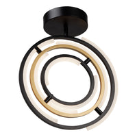 Artcraft LED Semi-Flush Mount from the Trilogy collection in Black & Brass finish