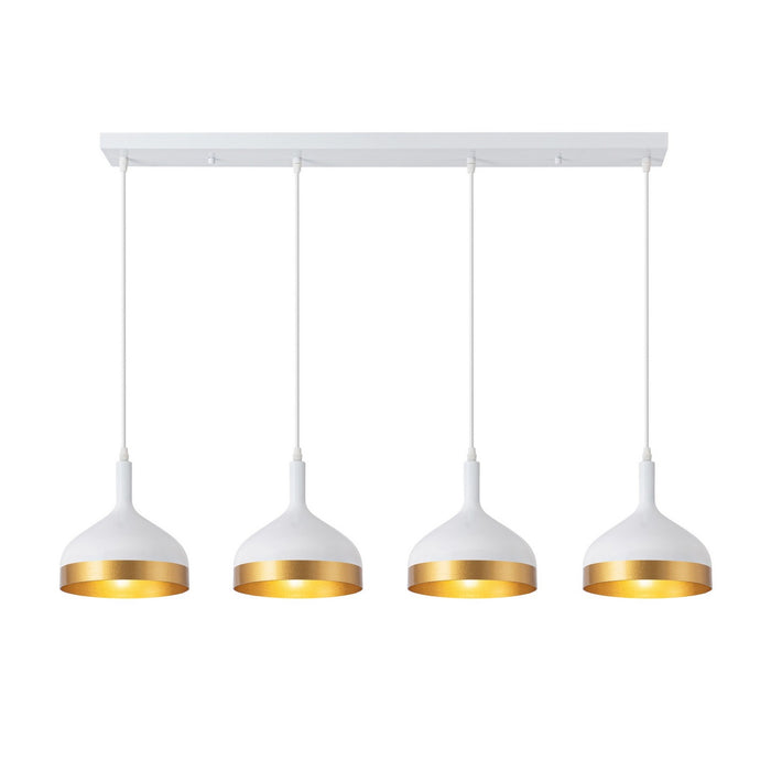 Artcraft Four Light Island Pendant from the Dash collection in White & Gold finish