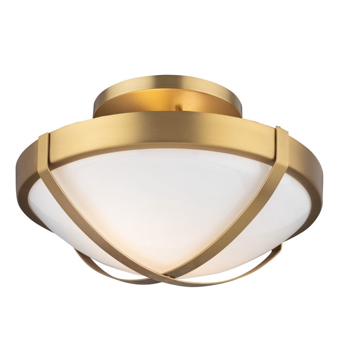 Artcraft Two Light Flush Mount from the Cara collection in Brushed Brass finish