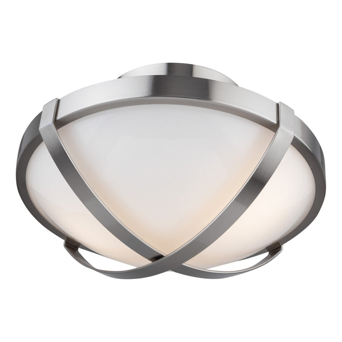 Artcraft Two Light Flush Mount from the Cara collection in Brushed Nickel finish