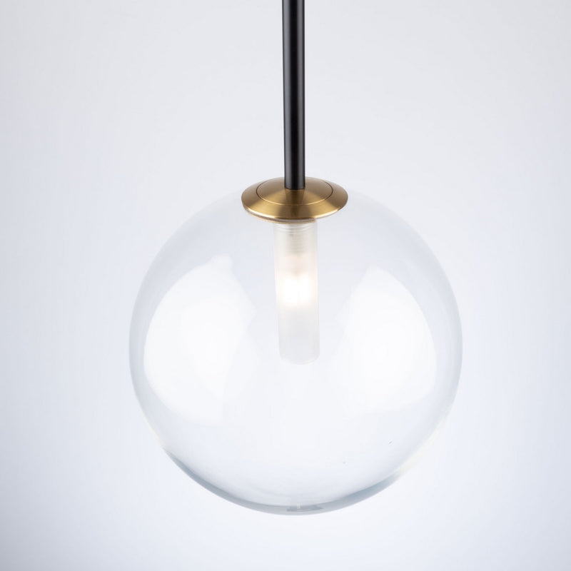 Artcraft One Light Pendant from the Aurelia collection in Matte Black & Brass finish