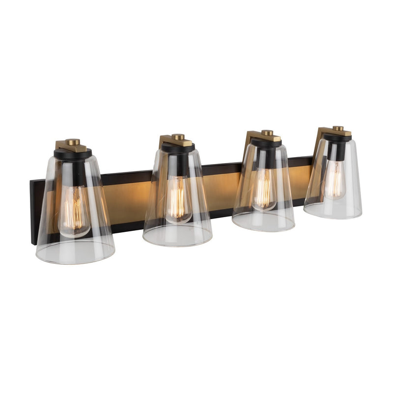 Artcraft - AC11794BB - Three Light Vanity - Treviso - Black & Brass