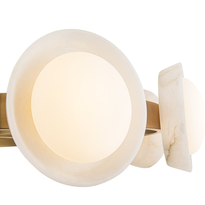Alora LED Chandelier from the Alonso collection in Vintage Brass/Alabaster finish