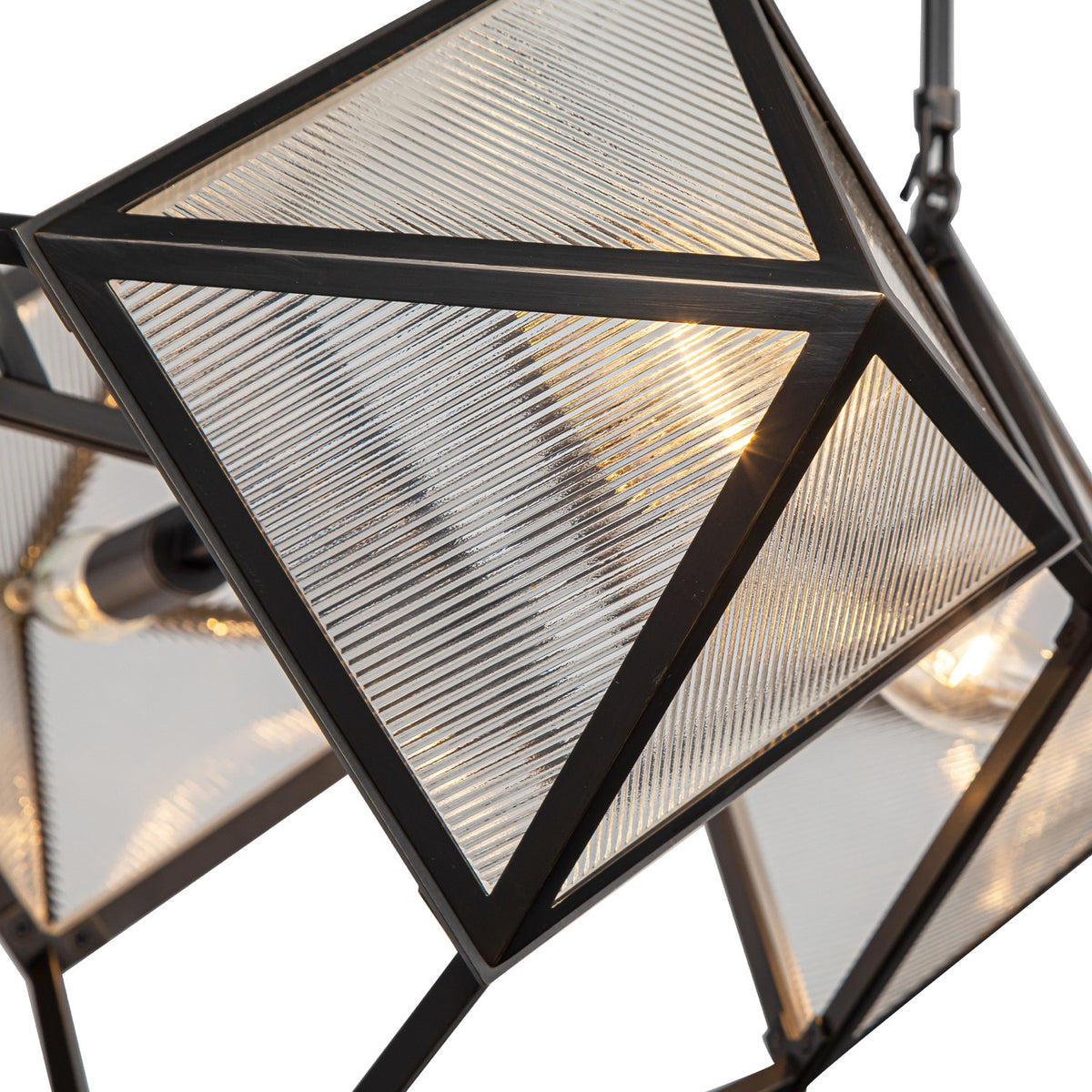 Alora Four Light Chandelier from the Cairo collection in Urban Bronze/Clear Ribbed Glass finish