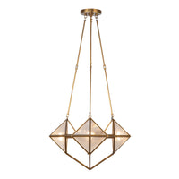 Alora Four Light Chandelier from the Cairo collection in Vintage Brass/Clear Ribbed Glass finish