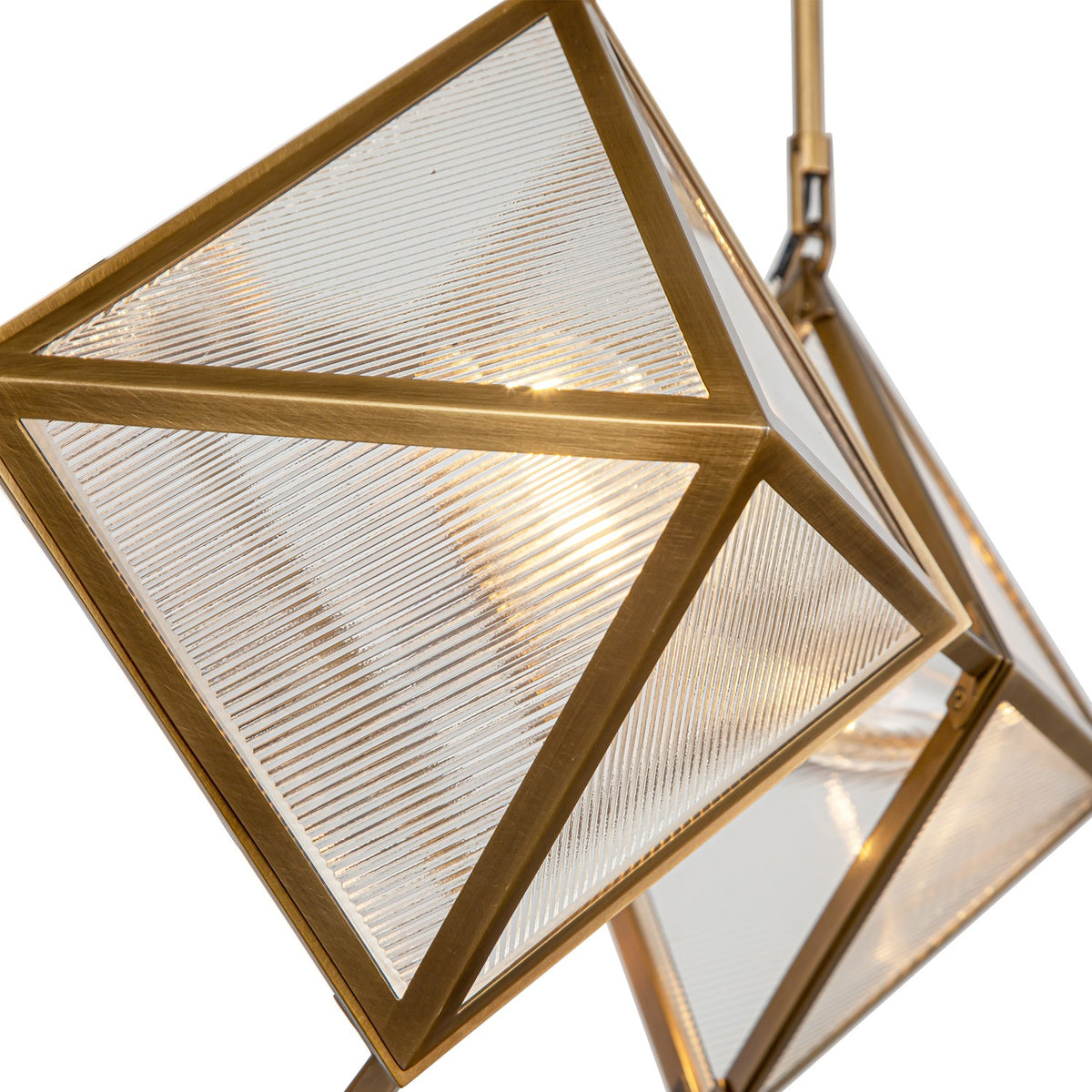 Alora Four Light Chandelier from the Cairo collection in Vintage Brass/Clear Ribbed Glass finish