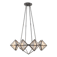 Alora Eight Light Chandelier from the Cairo collection in Urban Bronze/Clear Ribbed Glass finish