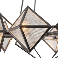 Alora Eight Light Chandelier from the Cairo collection in Urban Bronze/Clear Ribbed Glass finish