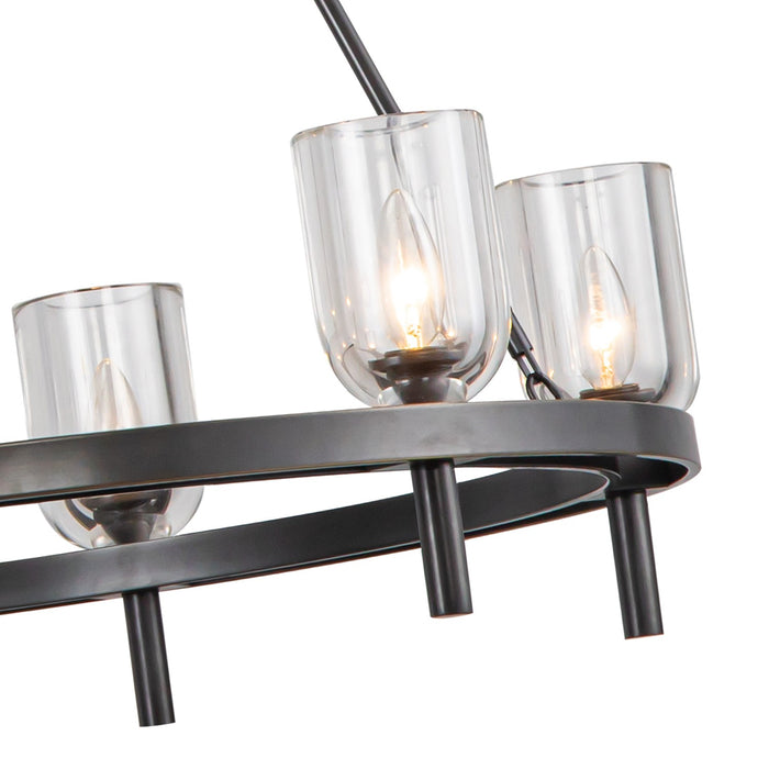 Alora Six Light Chandelier from the Lucian collection in Urban Bronze/Clear Crystal finish