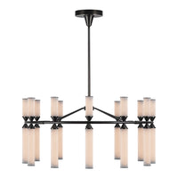 Alora - CH348038UBFR - LED Chandelier - Edwin - Urban Bronze/Frosted Ribbed Glass