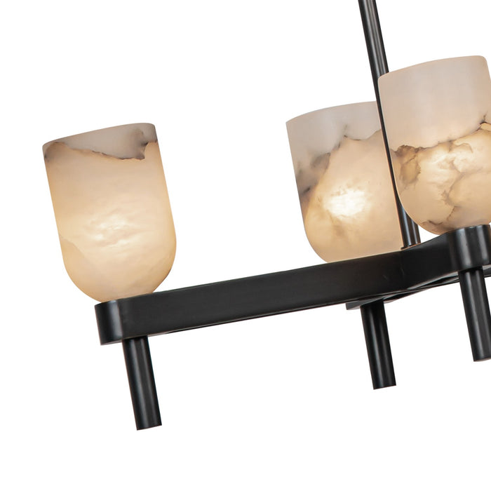 Alora Ten Light Linear Pendant from the Lucian collection in Urban Bronze/Alabaster finish