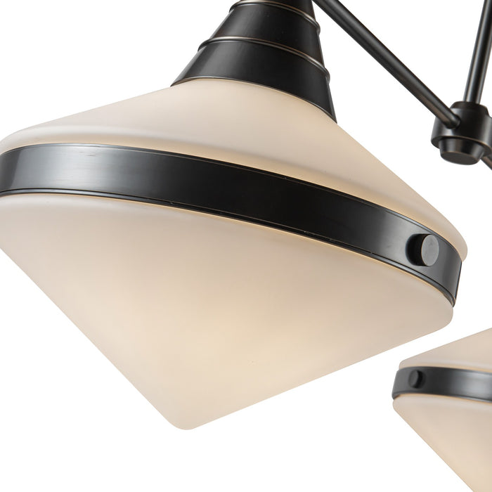 Alora Two Light Linear Pendant from the Willard collection in Urban Bronze/Matte Opal Glass finish