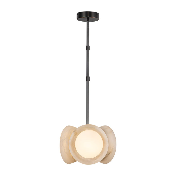 Alora LED Pendant from the Alonso collection in Urban Bronze/Alabaster finish