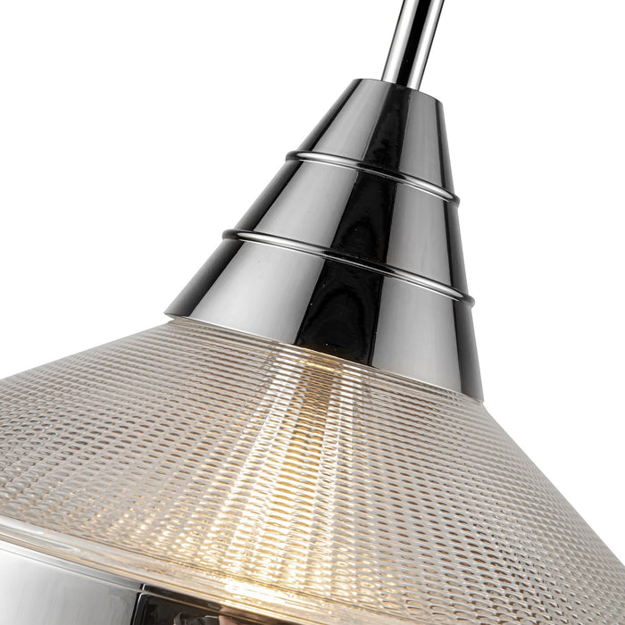 Alora One Light Pendant from the Willard collection in Polished Nickel/Clear Prismatic Glass finish