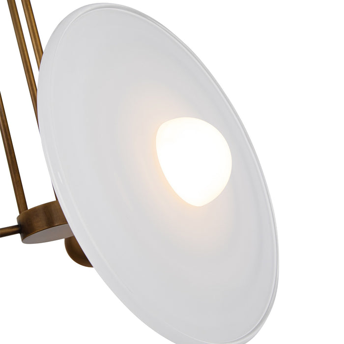 Alora LED Pendant from the Harbour collection in Vintage Brass/Glossy Opal Glass finish