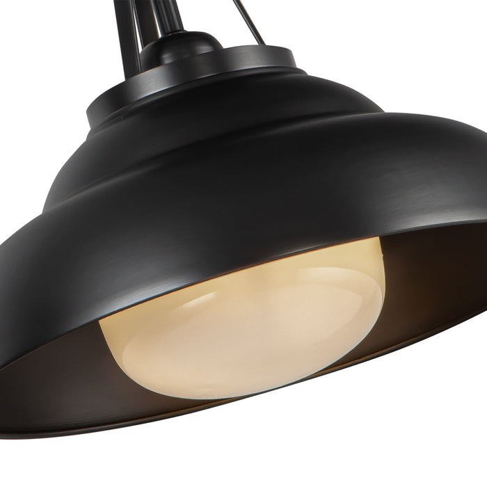 Alora One Light Semi-Flush Mount from the Palmetto collection in Urban Bronze/Glossy Opal Glass finish
