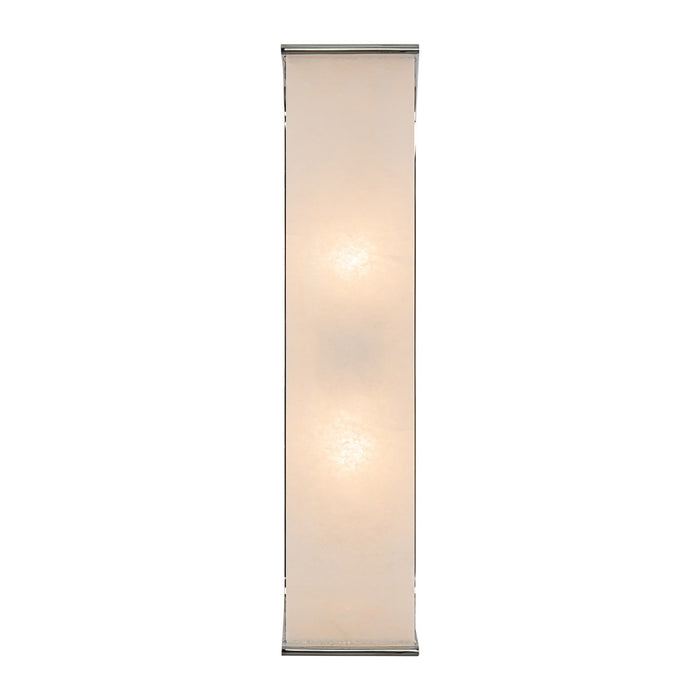 Alora Two Light Vanity from the Abbott collection in Polished Nickel/Alabaster finish