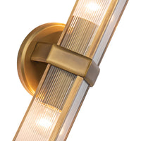 Alora - WV332815VBCR - Two Light Vanity - Cairo - Vintage Brass/Ribbed Glass