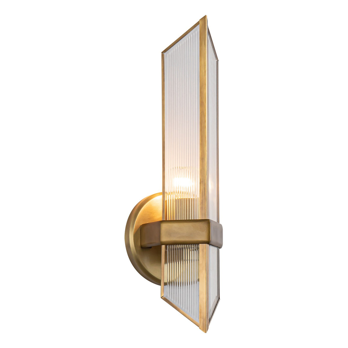 Alora - WV332904VBCR - One Light Wall Sconce - Cairo - Vintage Brass/Ribbed Glass
