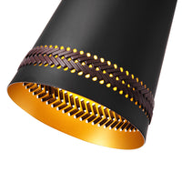 Alora One Light Wall Sconce from the Brickell collection in Matte Black/Hazelnut Leather finish