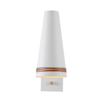 Alora One Light Wall Sconce from the Brickell collection in Matte White/Hazelnut Leather finish