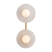 Alora - WV346214VBAR - LED Vanity - Dahlia - Vintage Brass/Alabaster