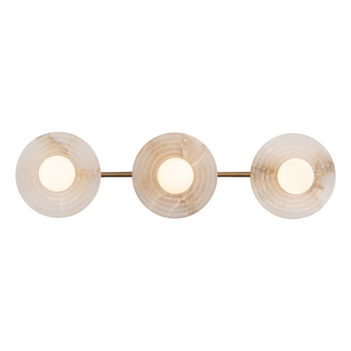 Alora LED Vanity from the Dahlia collection in Vintage Brass/Alabaster finish