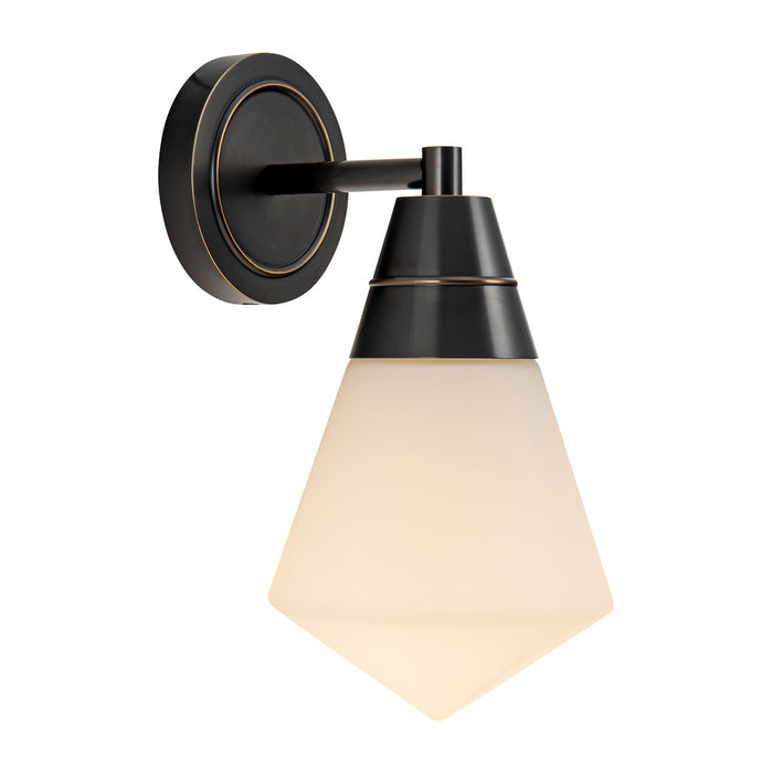 Alora One Light Wall Sconce from the Willard collection in Urban Bronze/Matte Opal Glass finish