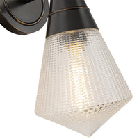 Alora One Light Wall Sconce from the Willard collection in Urban Bronze/Clear Prismatic Glass finish