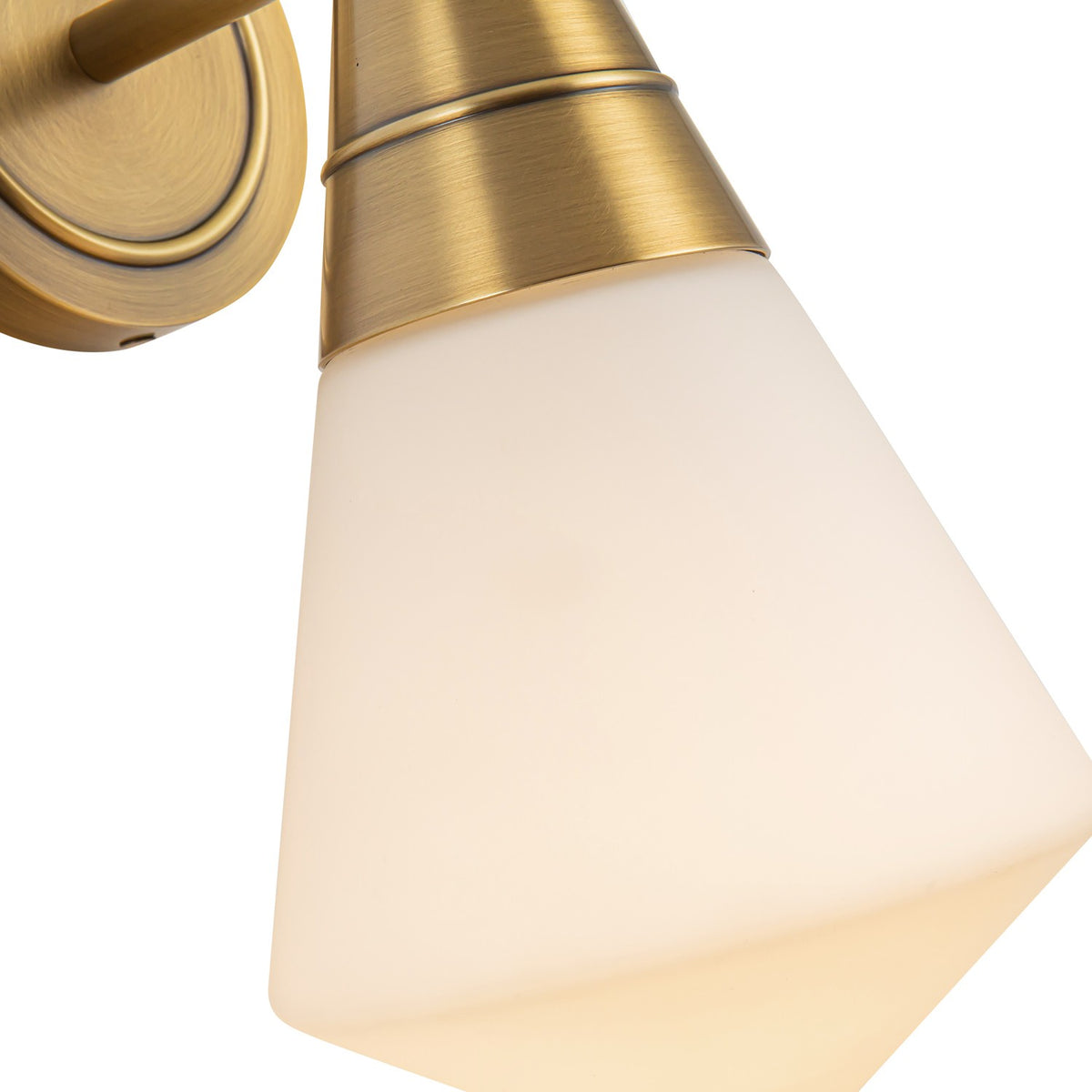 Alora One Light Wall Sconce from the Willard collection in Vintage Brass/Matte Opal Glass finish