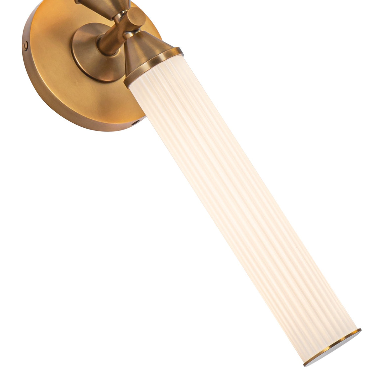 Alora LED Vanity from the Edwin collection in Vintage Brass/Frosted Ribbed Glass finish